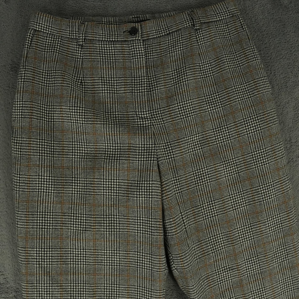 Pendleton Pants Womens 10 Check Houndstooth Virgin Wool High Rise Made in USA